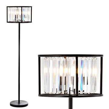 Bevin 63" Metal/Crystal LED Floor Lamp - JONATHAN Y